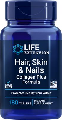 Life Extension Hair, Skin Nails Collagen Plus Formula, 180 Tablets