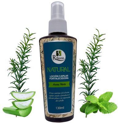 Ribon Natural Hair Strengthening Lotion - Mint Scent, 130ml Fortifying Hair Tonic for Stronger Healthier Hair Nourishing Repairing Formula
