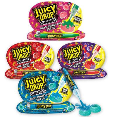 Juicy Drop Gummies - Sweet Gummy Candy Sour Gel Pen - Gift Pack of 4 by Lyza&#39;s Sweets Treats