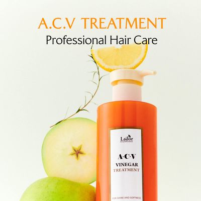 LA'DOR Apple Cider Vinegar Clarifying Treatment wTea Tree Sub-Acidic pH-balanced - Glossy Shine Refreshing for Greasy Dandruff Oily Scalp Hair Free of Silicone Paraben Sulfate 5.07 Fl Oz LADOR Korea