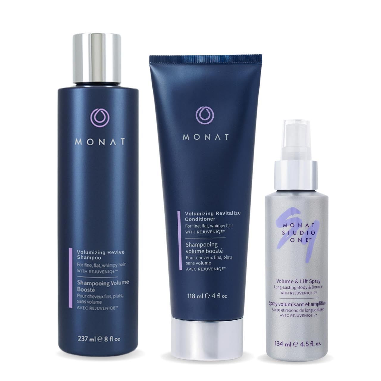 MONAT Revive Volumizing System - Hair Volume Enhancer Set with Revive Shampoo Volumizing Conditioner Volume And Lift Spray