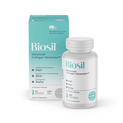 Biosil Collagen Generator - 180 Liquid Capsules - with Patented ch-OSA Complex - Generates Protects Your Own Collagen - GMO Free - 90-Day Supply