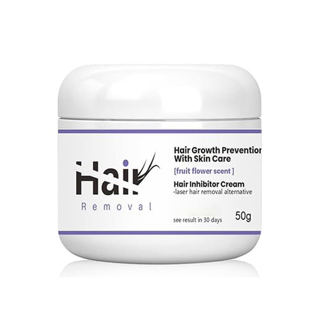 LINEDSON Facial Hair Inhibitor Cream, Hair Growth Inhibitor Permanent for Women Face, Apply Lavender Hair Stop Growth on Face, Bikini, Arm, Leg, After Hair Removal Depilatories Use 50g