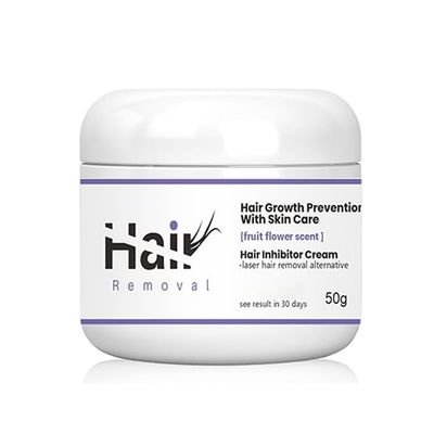 LINEDSON Facial Hair Inhibitor Cream, Hair Growth Inhibitor Permanent for Women Face, Apply Lavender Hair Stop Growth on Face, Bikini, Arm, Leg, After Hair Removal Depilatories Use 50g