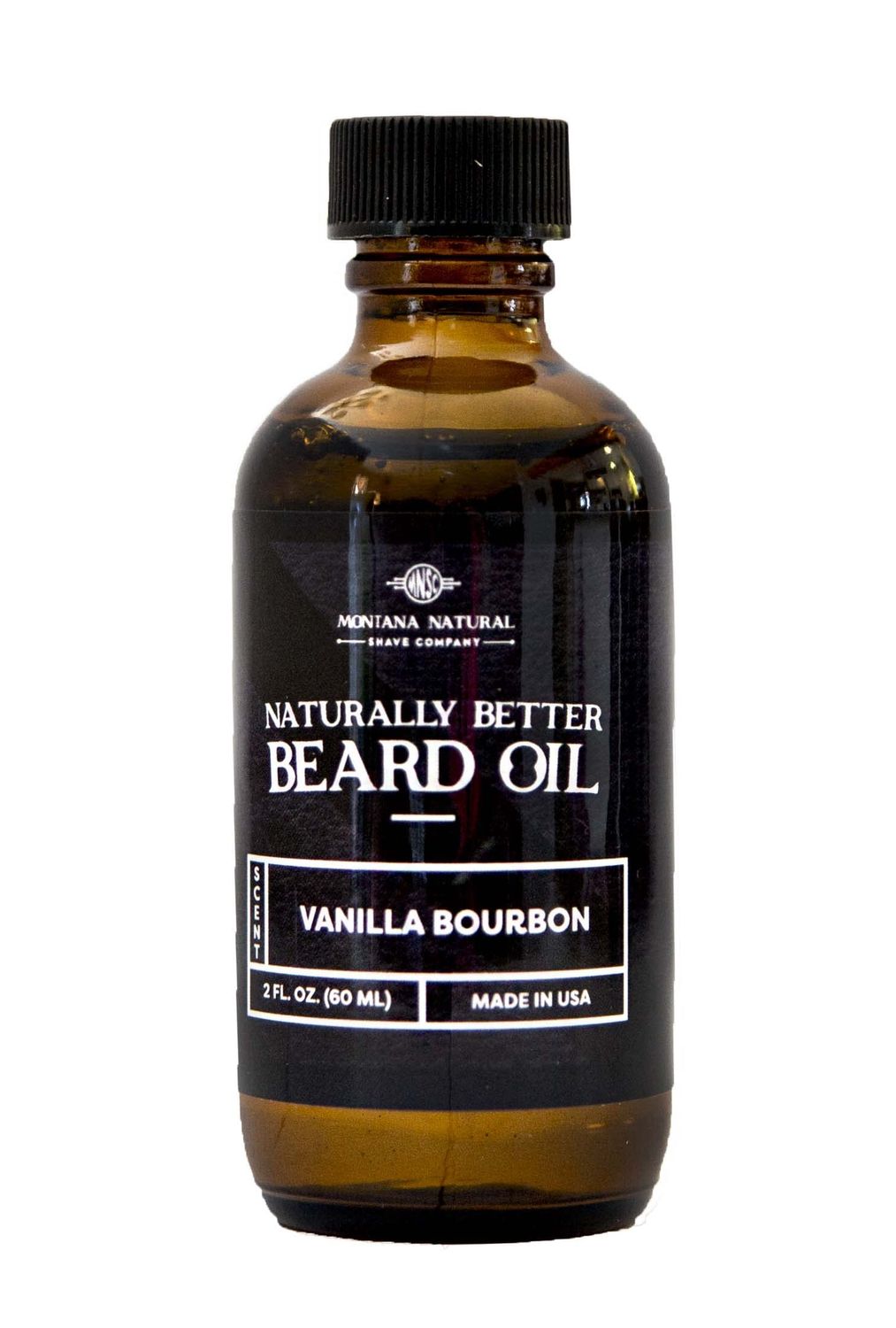 MNSC Vanilla Bourbon Naturally Better Beard Oil Conditioner - Softens, Smooths, Strengthens Beard Growth, Hypoallergenic, All-Natural, Plant-Derived, Handmade in USA