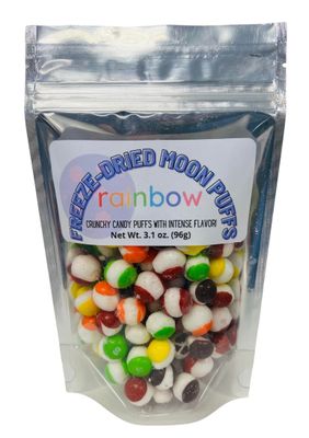 FDMP - Freeze-Dried Candy - RAINBOW - 3.1 oz Sweet and Fruity Moon Puffs - Crunchy and Intense