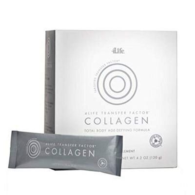 4Life Transfer Factor Collagen - Formula with Vitamins and 5 Types of Collagen - Hair, Skin, and Nail Support - 15 Packets