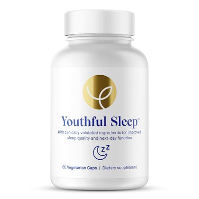 Youthful Sleep Natural Sleep Support, No Melatonin, Supports Deep Rest and Improved Next-Day Function, Safe for Daily Use 60 Capsules (1-Month Supply)