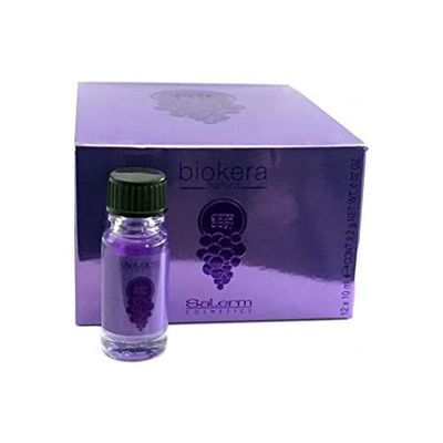 SALERM - Grape Seed Oil - Salerm Grapeology Biokera Natura - 12 x 10 ml - Split End Repairer - Hydrating Serum for Dry and Damaged Hair - Antioxidant - for White or Bleached Hair