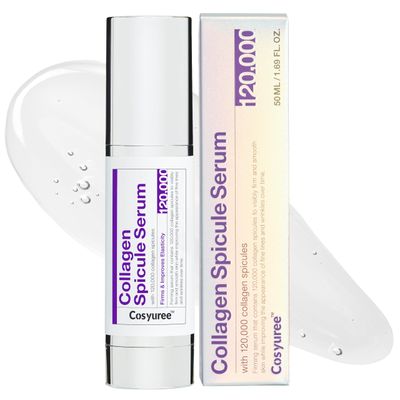 Cosyuree Spicule Collagen Serum 120,000 Micro Spicules for Glass Skin, Wrinkle Treatment Hydration Hyaluronic Acid Anti-Aging Serum (1.69 fl.oz.)