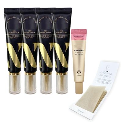 TEN Revolution Season 10 Real Eye Cream For Face 30ml X 4ea With Season 12 Eye cream 12ml ROSANO Oil Control Paper