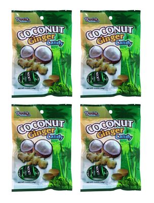 Dandy&#39;s Coconut Ginger Hard Candy, Set of 4(3.52 oz)