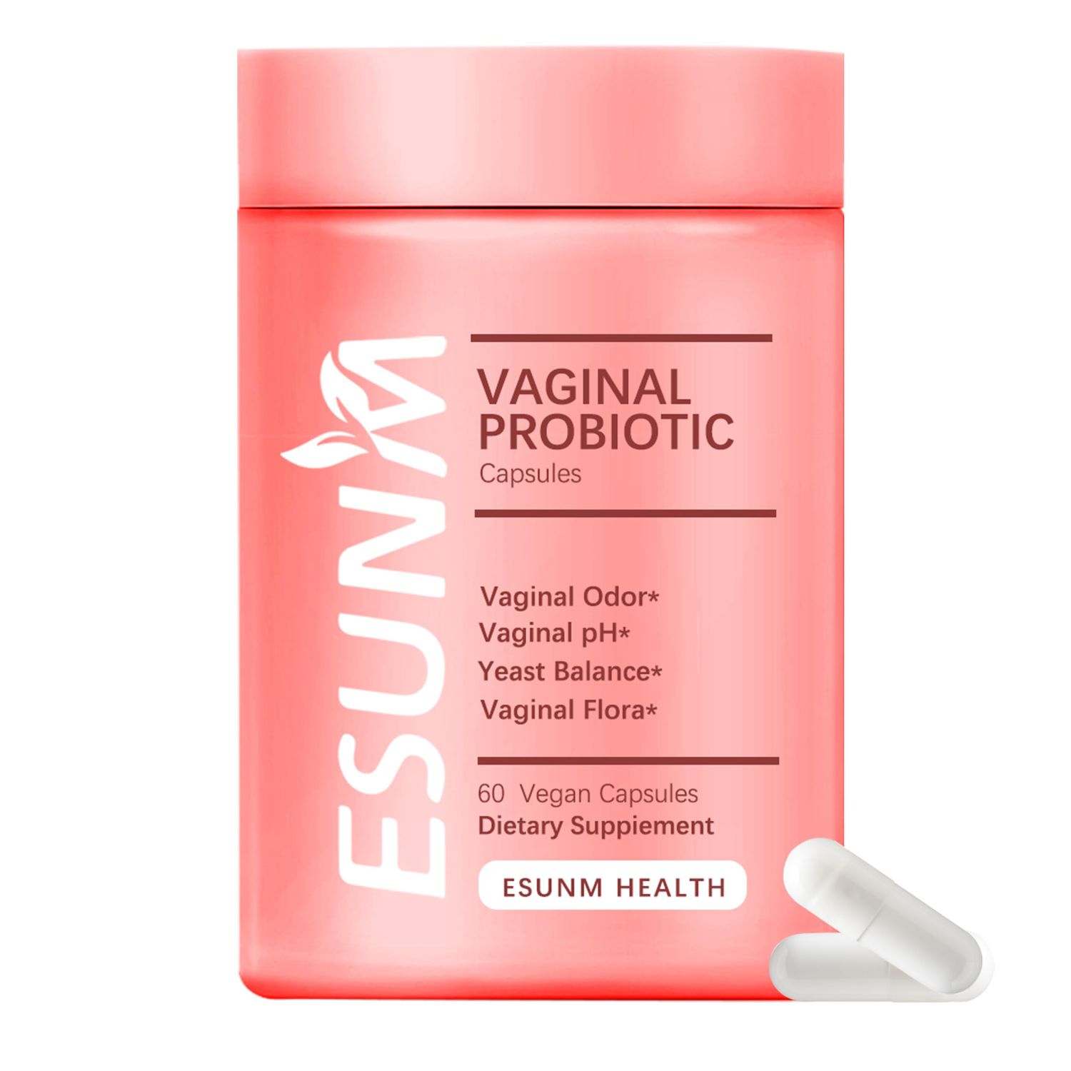 ESUNM Women&#39;s Vaginal Health Supplement,Vaginal Probiotics for Women pH Balance Prebiotics Lactobacillus Probiotic,Promote Healthy Vaginal Odor Vaginal Flora, 60 Count