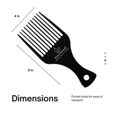 BeardBonnet Sandalwood Wooden Beard Pick Hair Detangle for Women and Men - Natural Anti Static Wood for Detangling and Styling Wet or Dry Curly, Thick, Wavy, or Straight Hair