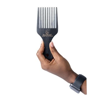 BeardBonnet Sandalwood Wooden Beard Pick Hair Detangle for Women and Men - Natural Anti Static Wood for Detangling and Styling Wet or Dry Curly, Thick, Wavy, or Straight Hair