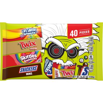 Mars, Snickers Skittles Gummies Twix Life Savers Gummies Halloween Candy, 15.47 Ounce