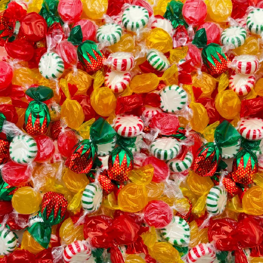 Hard Candy Assortment 3 Pound Bag Starlight Mints, Strawberry Drops, Butterscotch, Cinnamon Discs - Hostess Mix