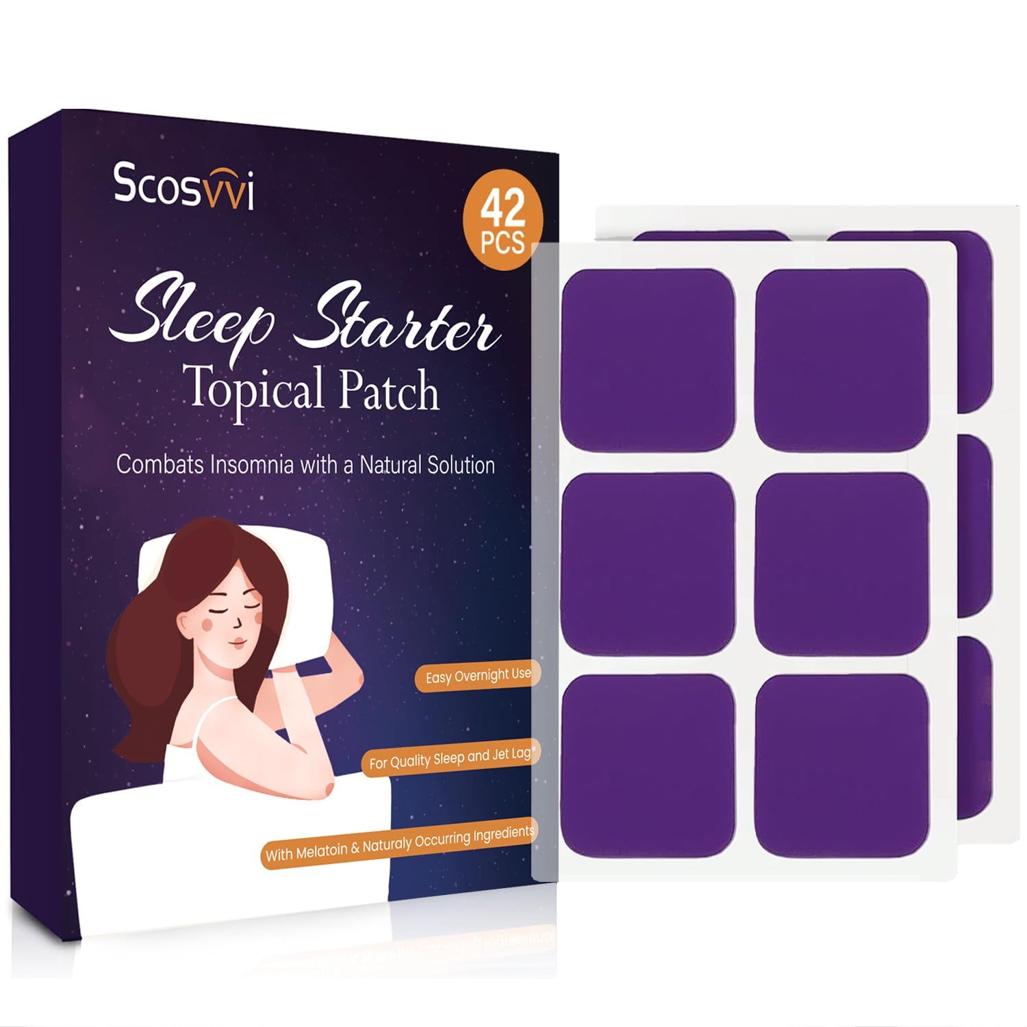 Sleep Patches for Adults Extra Strength: Gentle Overnight Sleep Support Patch - NonHabit Forming Sleep Aid with AllNatural, Lavender Chamomile Relaxation Aid - Drug-Free, 8-Hour Nighttime Solution