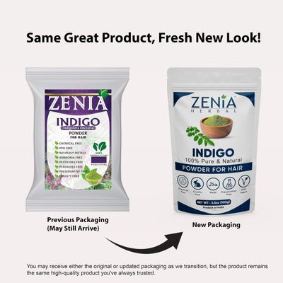 Zenia Indigo Powder (Indigofera Tinctoria) HairBeard Dye Color 1lb (454g) 100 Pure Natural No Preservatives