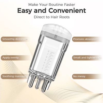 2 Pcs Minoxidil Applicator, Efficient Apply No Messy Hair Serum Applicator Small Minoxidil Applicator Tool, Hair Applicator Bottle Minoxidil Brush Scalp Applicator Comb Dedicated to Minoxidil