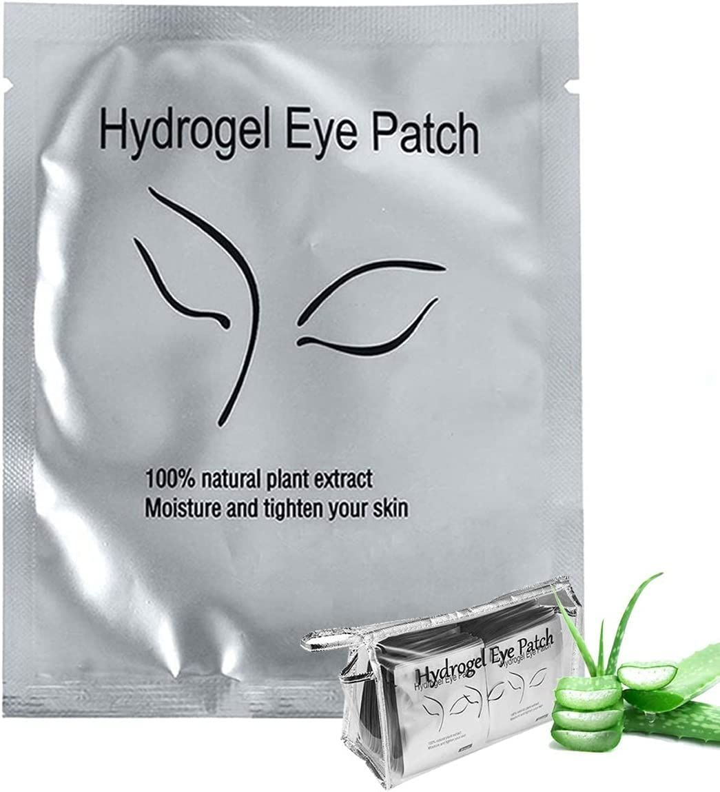 Qleng 100 Pairs Eyelash Extension Gel Patches Kit, Lint Free Under Hydrogel Eye Mask Pads Beauty Tool for Lash Extensions