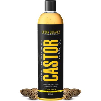 UrbanBotanics Pure Cold Pressed Castor Oil for Hair and Skin, 200ml