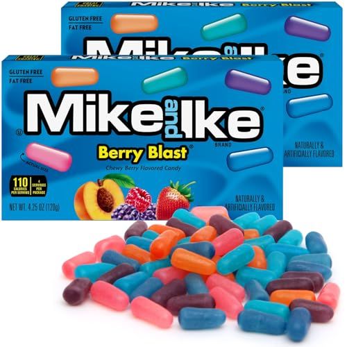 Mike and Ike Berry Blast Candy, 2 Pack of Movie Theater Candy Boxes, Ideal Mike and Ike Candy for Your Favorite Films, Perfect Theater Box Candy for Sharing with Friends