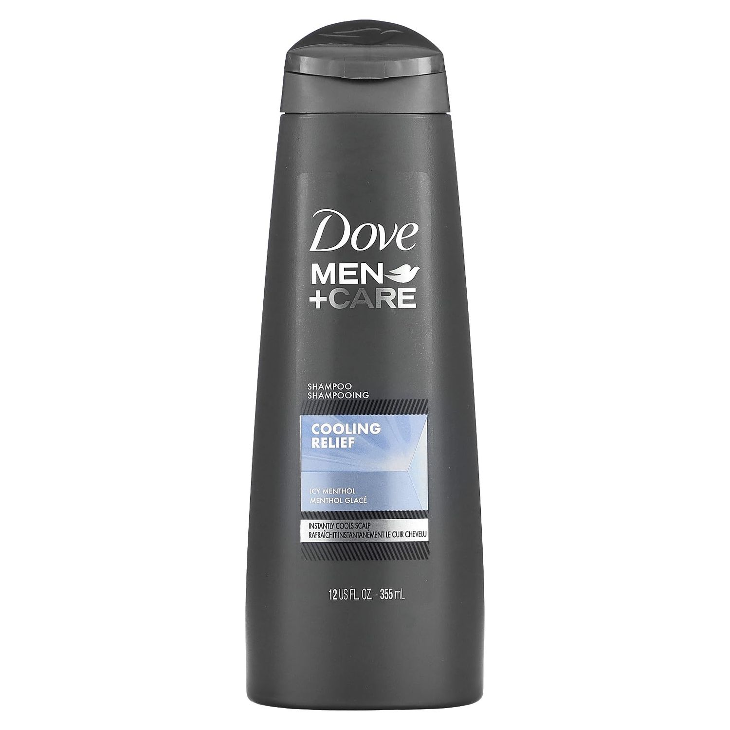 Dove Men Care Fortifying Shampoo - Cooling Relief - With Icy Menthol - Net Wt. 12 FL OZ (355 mL) Per Bottle - One (1) Bottle