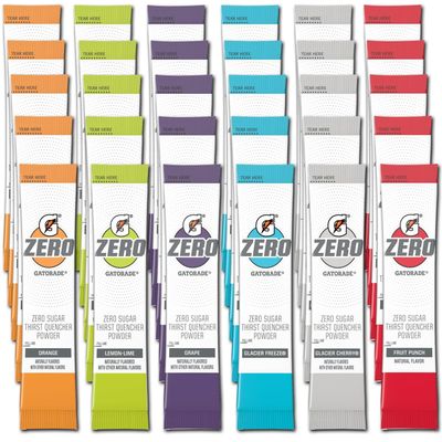 G Zero Powder - Electrolytes Powder Packets Variety - 30 Pack - 6 Flavor - Glacier Freeze, Orange, Grape, Fruit Punch, Lemon Lime Glacier Cherry - GARIZZE Assortment