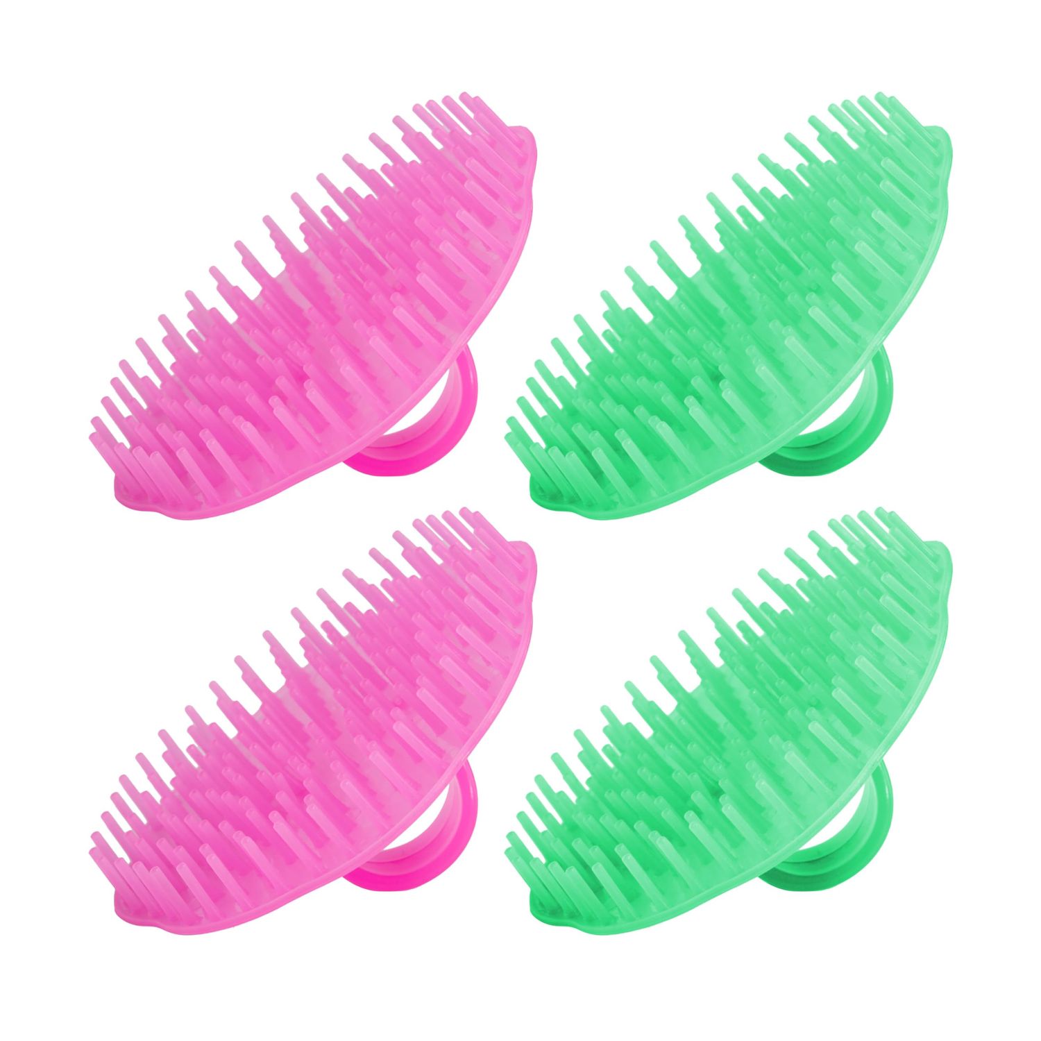 OFXDD Scalp Massager Scrubber - Plastic Scalp Massager Hair Growth Flower-Shaped - Shampoo Brush for Women Men, Pets - Hand Hair Scrubber for Shower Dandruff, 4 Pcs