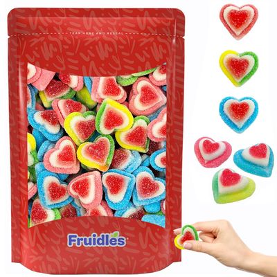 Fruidles Valentine&#39;s Assorted Gummy Hearts Candy, Delicious Fruit Flavors Gummies (Half-Pound)