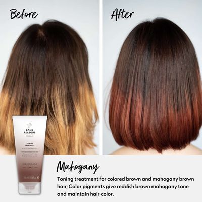 Four Reasons Color Mask - Mahogany 27 Colors) Toning Treatment, Color Depositing Conditioner, Tone Enhance Color-Treated Hair - Semi Permanent Hair Dye, Vegan and Cruelty-Free, 6.76 fl oz