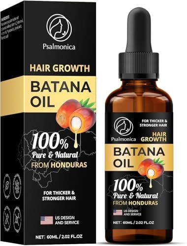 Batana Oil for Hair Growth: Raw Batana Natural Hair Oils for Hair Growth Damaged Hair Dr Sebi from Honduras - Split Ends Hair Loss Treatments for Women(2.02fl oz)