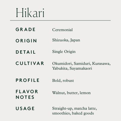 Matchaful - Hikari Single Origin Ceremonial Matcha - Matcha Green Tea Powder from the Hills of Shizuoka, Japan - Smooth and Creamy with Notes of Walnut, Lemon, Butter - 100g Bag