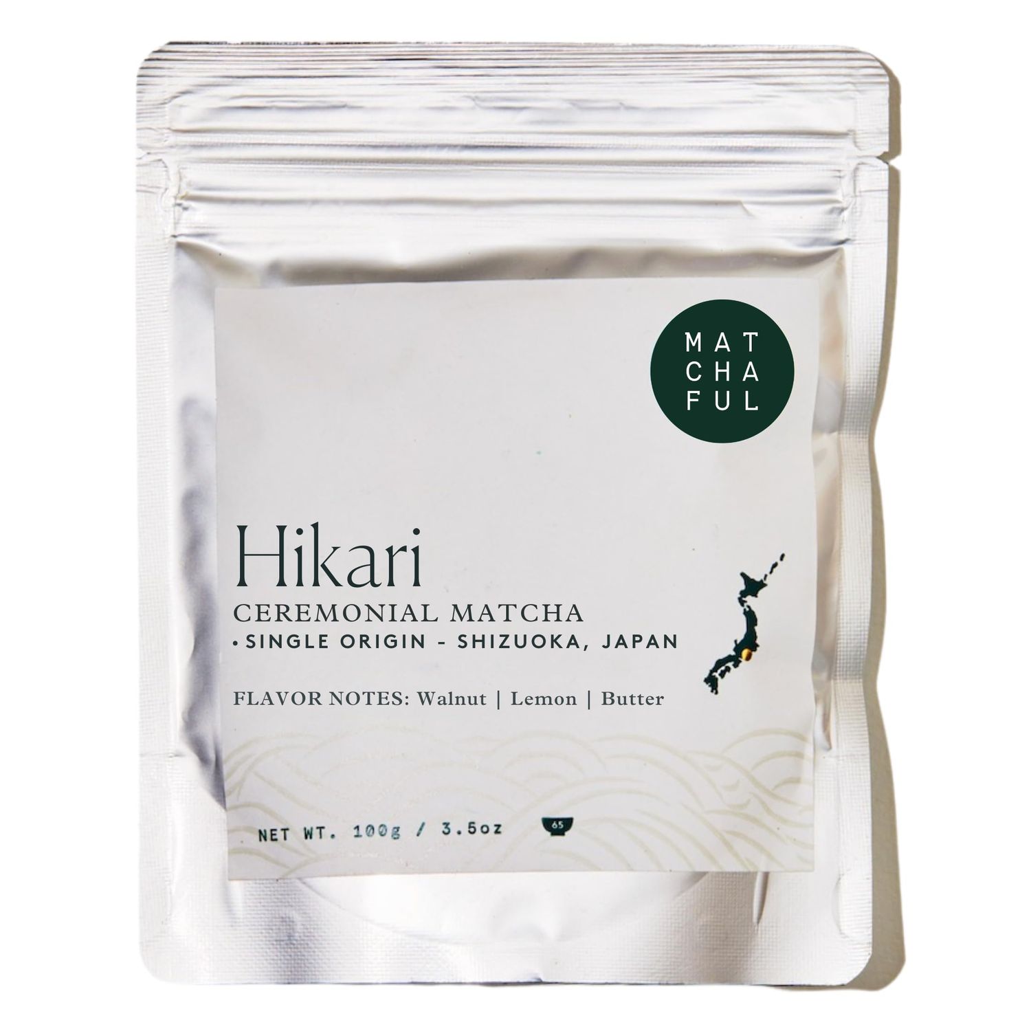 Matchaful - Hikari Single Origin Ceremonial Matcha - Matcha Green Tea Powder from the Hills of Shizuoka, Japan - Smooth and Creamy with Notes of Walnut, Lemon, Butter - 100g Bag