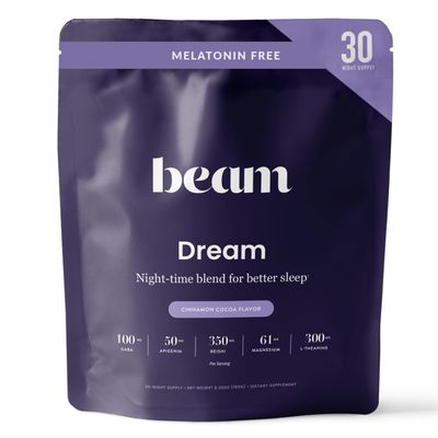 Beam Dream Sleep Powder, Sleep Supplement, Sleep Aids for Adults, Melatonin Free, Contains Magnesium, L Theanine, Apigenin, Natural Sleep Aid, Vegan, Non GMO, Dairy Free, 3rd Party Tested, 30 Servings