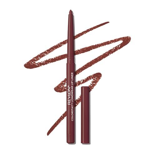 Revlon Colorstay Lip Liner with Built-In Sharpener, Valentine&#39;s Day Makeup Gifts for Women, Longwear Rich Colors, Smooth Application, 645 Chocolate, 0.01 oz