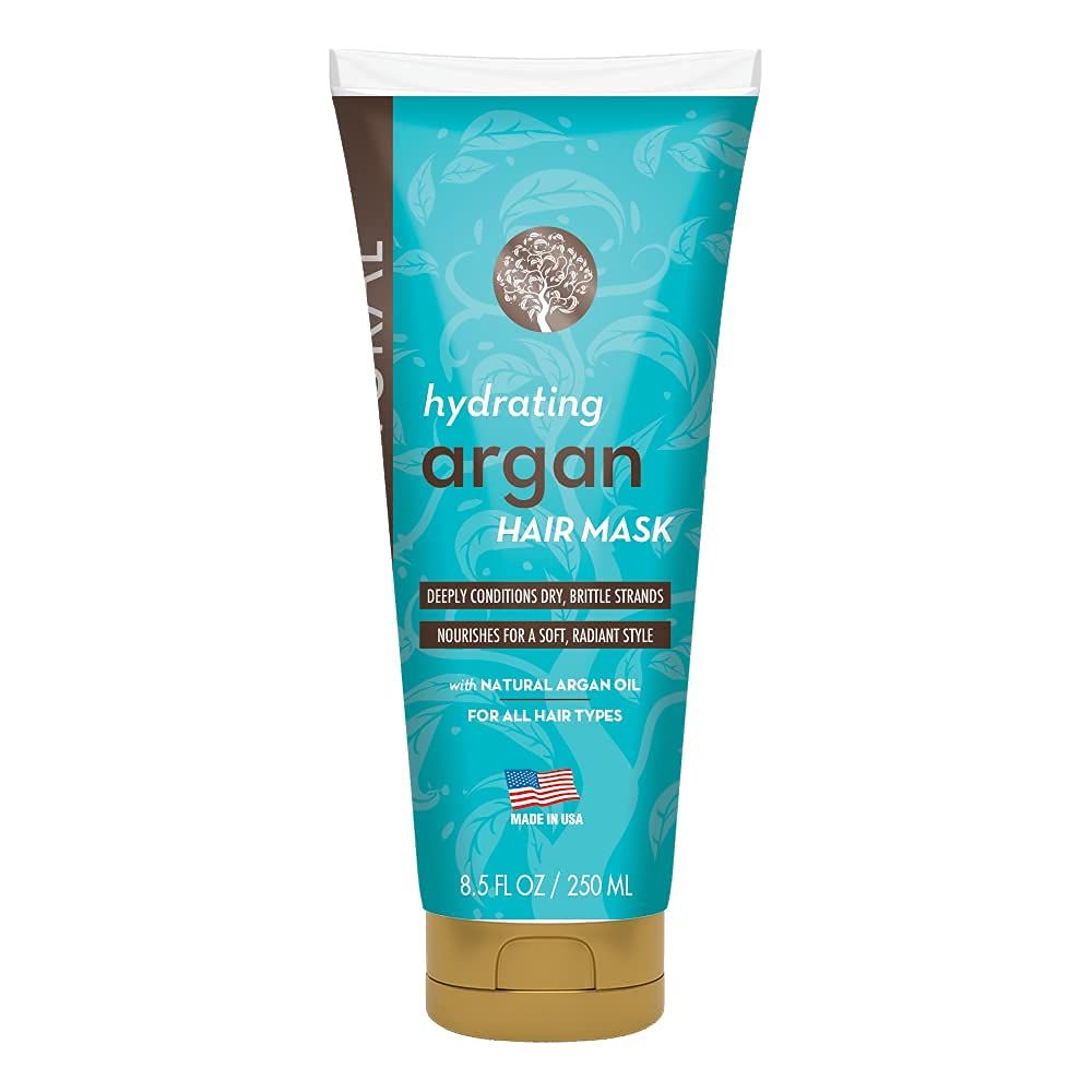Arganatural Hair Mask with Argan Oil, 8.5 FL OZ, Bamboo Extract and Coconut Oil, Paraben Free, Intense Hydration for Damaged Hair
