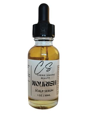 Nourish Scalp Serum for Hair Growth, Hair Loss Alopecia, Moisturizes Scalp and Reduces Hair Shedding for All Types, Vegan, 1 oz Dropper Bottle-by Cherie Simone Beauty