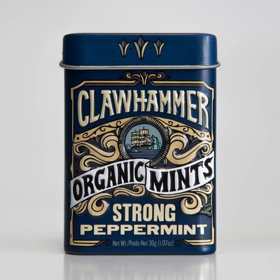 Clawhammer Organic Mints USDA Certified Organic, Gluten Free, Non-GMO, Kosher Strong Peppermint, 30 Count Tin