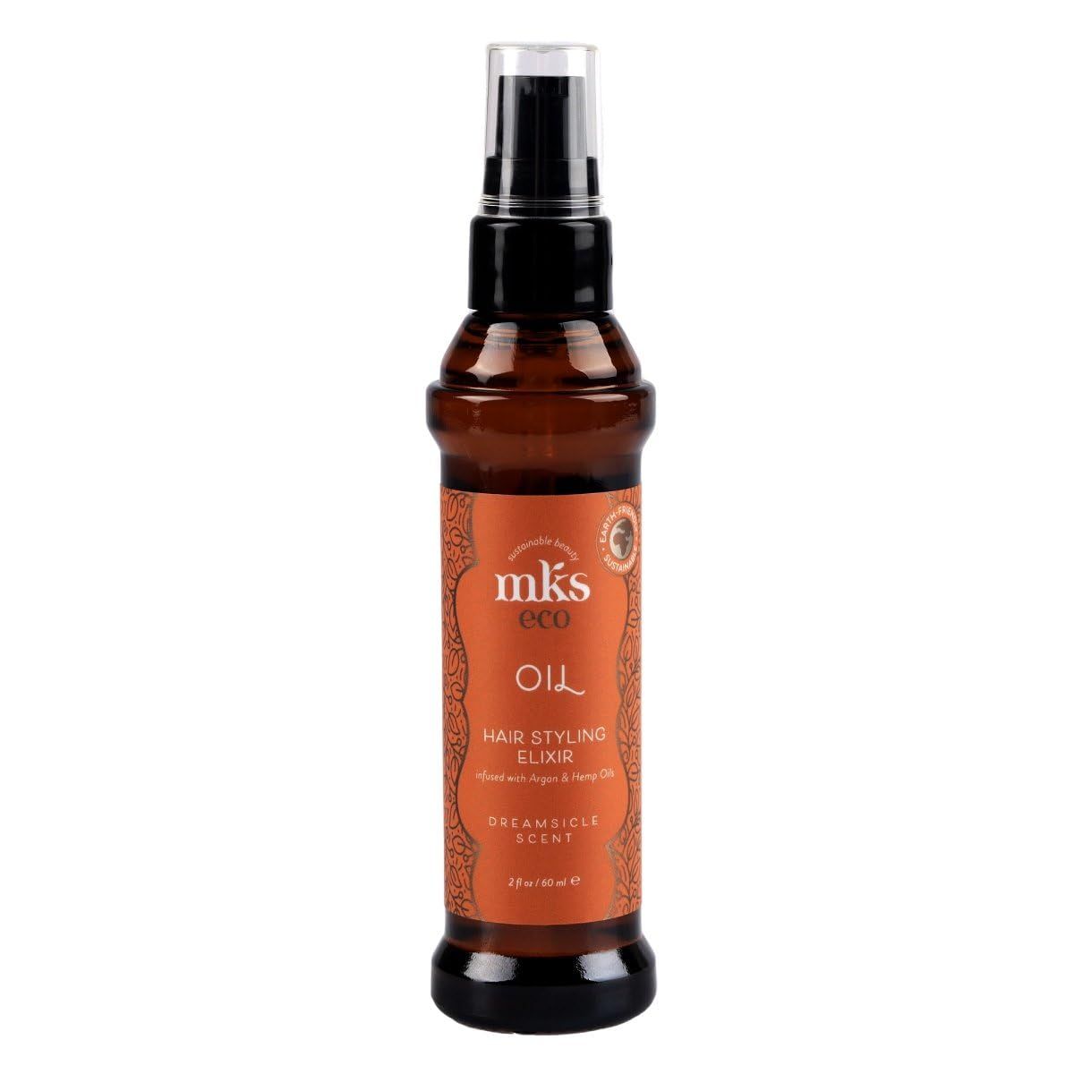 MKS eco Oil, Dreamsicle - 2 fl oz - Hair Styling Elixir - Moroccan Argan Oil, Hemp Seed Oil - Moisturize Nourish Hair, Control Frizz, Increase Smoothness - Vegan Cruelty Free