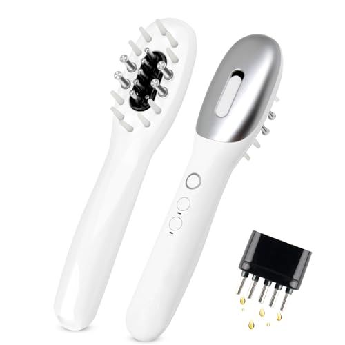 USUIE 3-in-1 Hair Oil Applicator for Scalp with No-Drip Dispenser, Portable Hair Brush, Wireless Electric Scalp Massager for Travel and Home Use