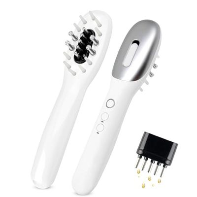 USUIE 3-in-1 Hair Oil Applicator for Scalp with No-Drip Dispenser, Portable Hair Brush, Wireless Electric Scalp Massager for Travel and Home Use