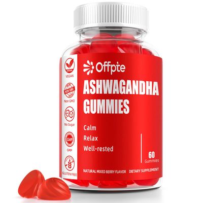 OFFPTE Ashwagandha Gummies for Women and Men, KSM-66 Ashwagandha Root Extract Supplement for Sleep aid, L-Theanine, GABA, Chamomile,Turmeric with Black Pepper(Natural Berry F)