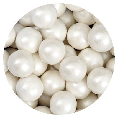 White Shimmer Gumballs 1 Inch Gumballs, 2 Pound Bulk Bag (Approx. 110 Pieces), White Candy, Gumballs 1 Inch White Shimmer, The Hampton Popcorn Candy Company
