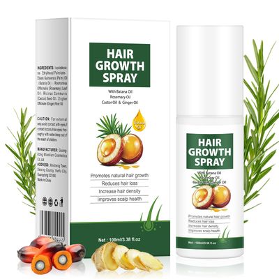 Hair Growth Oil Spray for Women Men, Batana oil for Hair Growth, Natural Hair Helper Spray with Rosemary, Ginger, Castor Oil, Regrowth Serum -Promotes Thicker, Anti-Hair Loss, Improve Scalp (100ML)