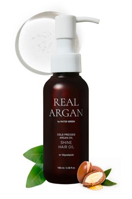 RATED GREEN REAL ARGAN Shine Hair Oil for Dry Damaged Hair Split Ends Cold Pressed Vegan Organic Hair Oil Hair Frizz Control Products wMoringa Oil Jojoba Oil Argan Oil for Hair (3.38 Fl. Oz)