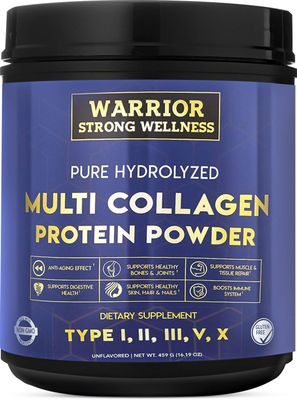 Warrior Strong Wellness Pure Hydrolyzed Multi Collagen Protein Powder, Collagen Powder, Boost Energy, for Aging Skin Elasticity, Hair Nails Growth Support, Joint Health (Unflavored)