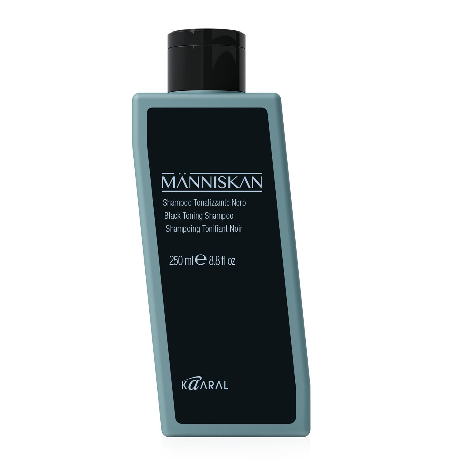 Kaaral Mnniskan Black Toning Shampoo, 250ml - Revitalizing Shampoo for Grey and White Hair with Black Carbon and Blackberry Vinegar