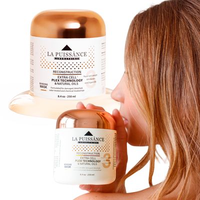 LA PUISSANCE Extra Cell Plex Deep Conditioning Hair Mask Step 3 - Moisturizing Repair Treatment for Damaged Hair - Ideal for Color-Treated, Bleached Chemically-Treated Hair for Home and Salon Use